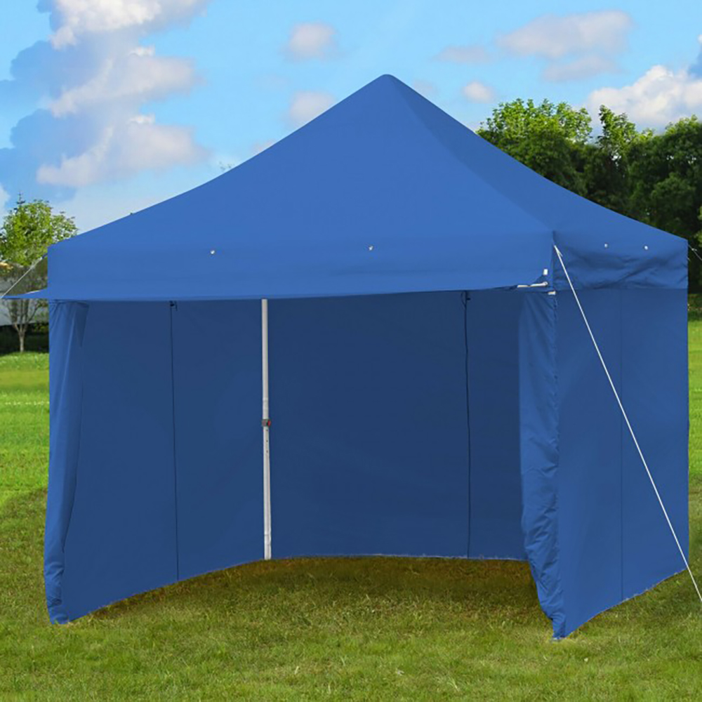 10' x 10' Height-Adjustable Folding Pop-up Canopy - Blue