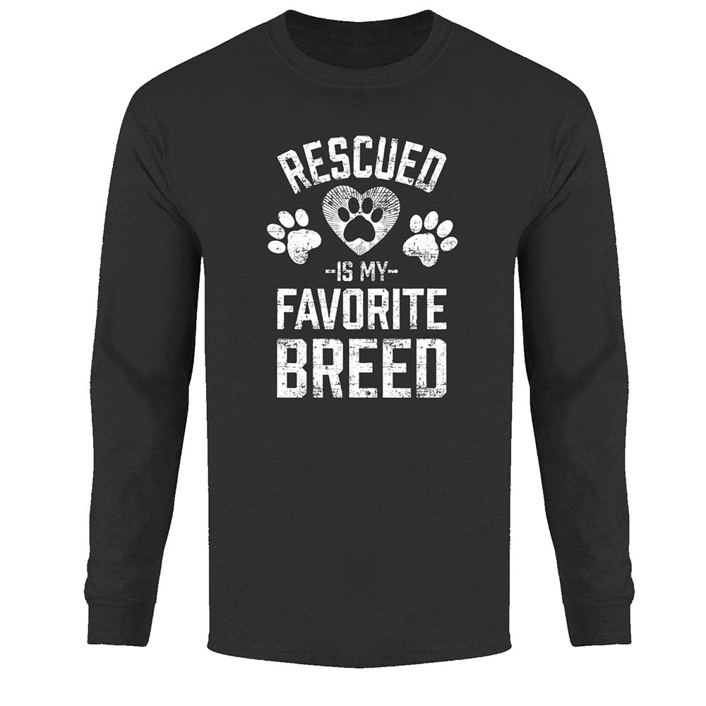 Men's Best Dog Ever Long Sleeve Shirt - Favorite Breed - Black / 2XL