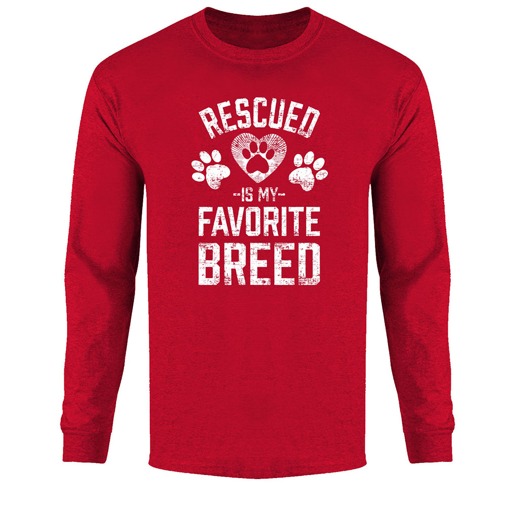 Men's Best Dog Ever Long Sleeve Shirt - Favorite Breed - Red / S