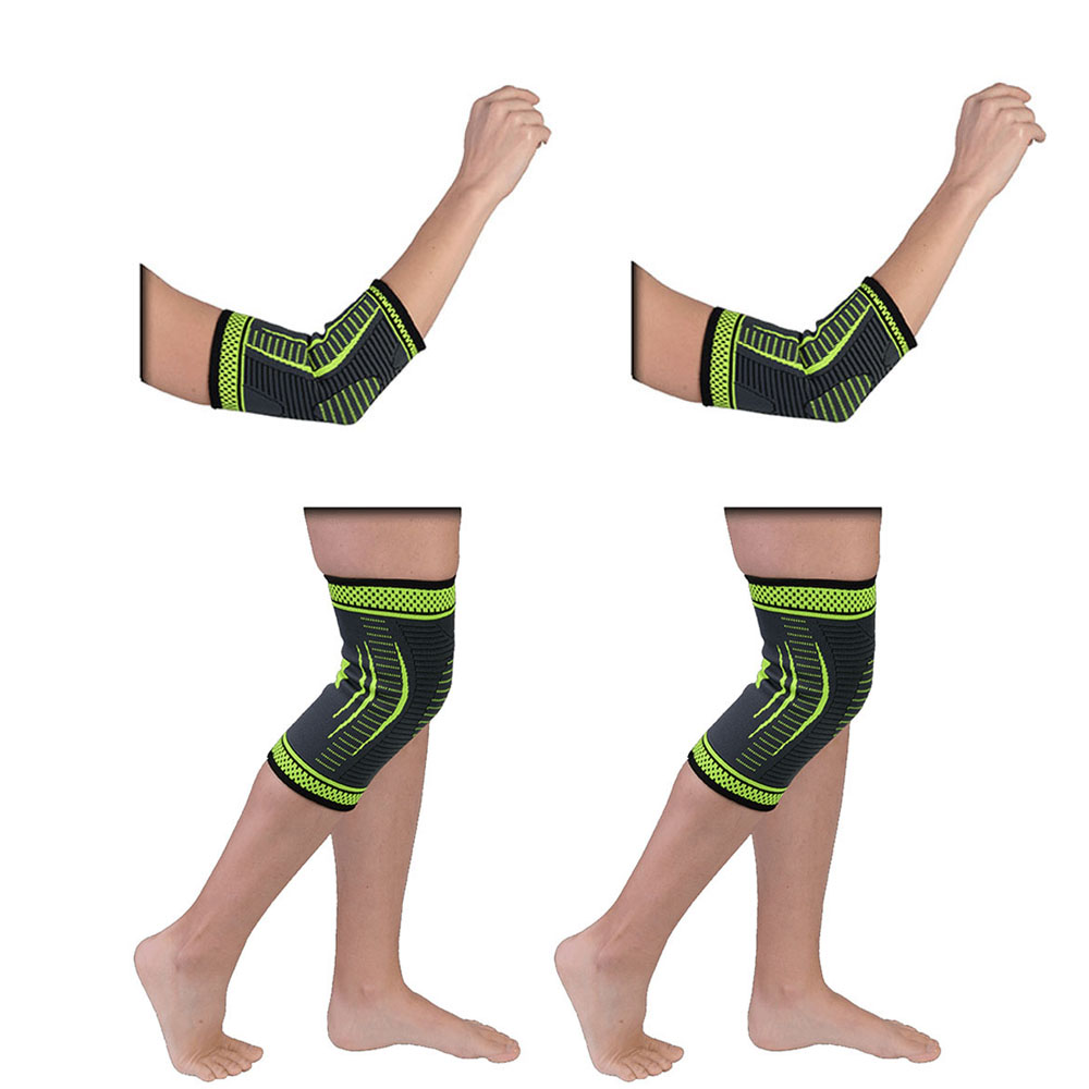 Flexible Stretch Joint Compression Sleeve Support Brace (Multi-Pack) - KNEE x2 - ELBOW x2