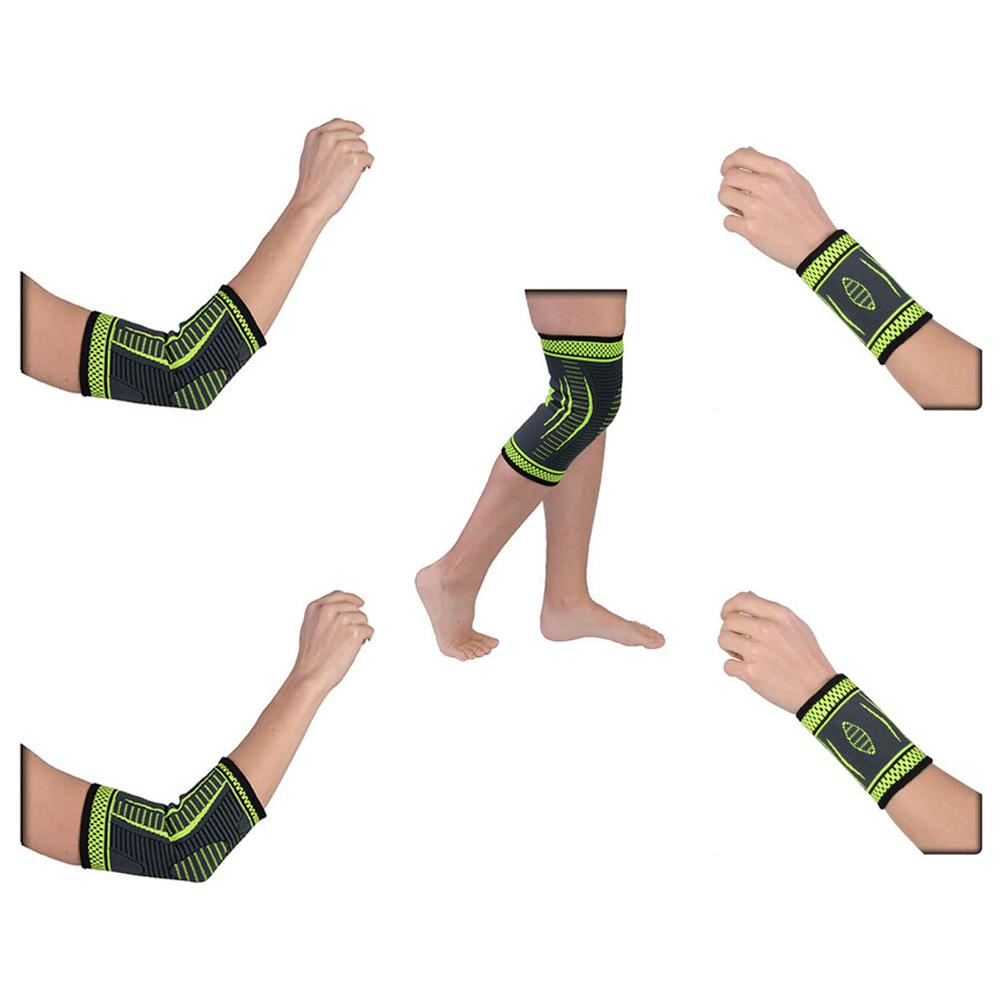 Flexible Stretch Joint Compression Sleeve Support Brace (Multi-Pack) - ELBOW x2 - WRIST x2 - KNEE x1