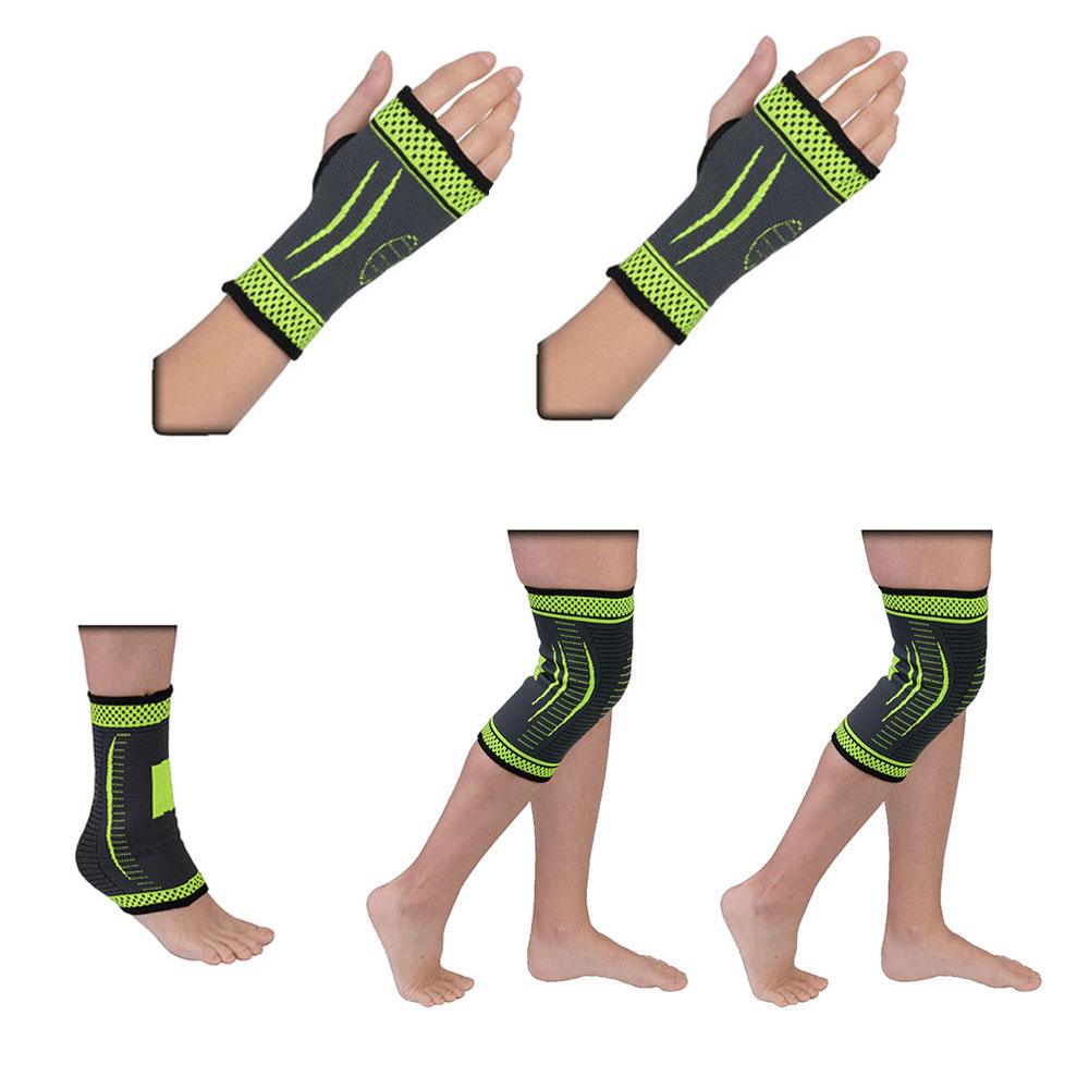 Flexible Stretch Joint Compression Sleeve Support Brace (Multi-Pack) - PALM x2 - KNEE x2 - ANKLE x1