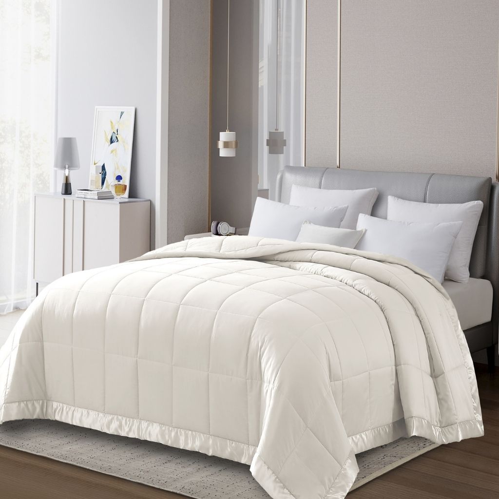 Solid Color Microfiber Down Alternative Blanket - King - Ivory