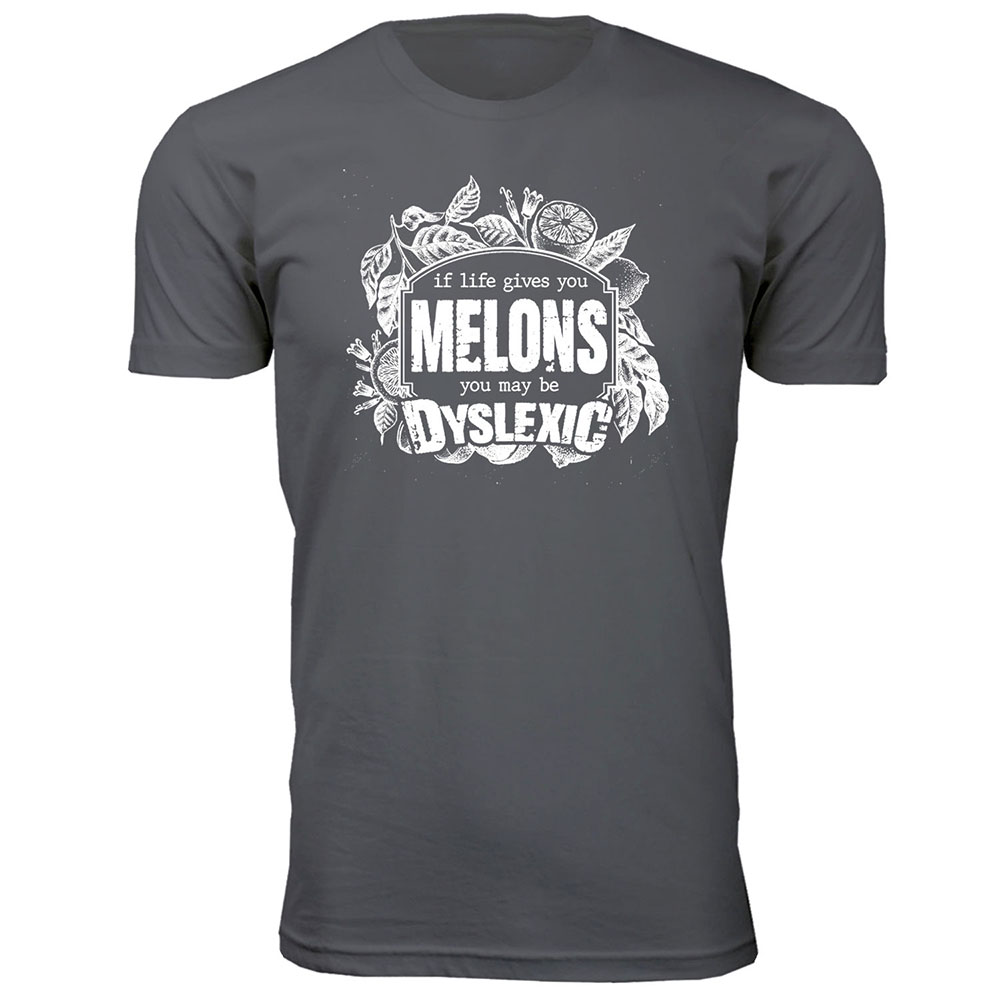 Men's Funny Nerd T-Shirt - Melons - Charcoal / XL
