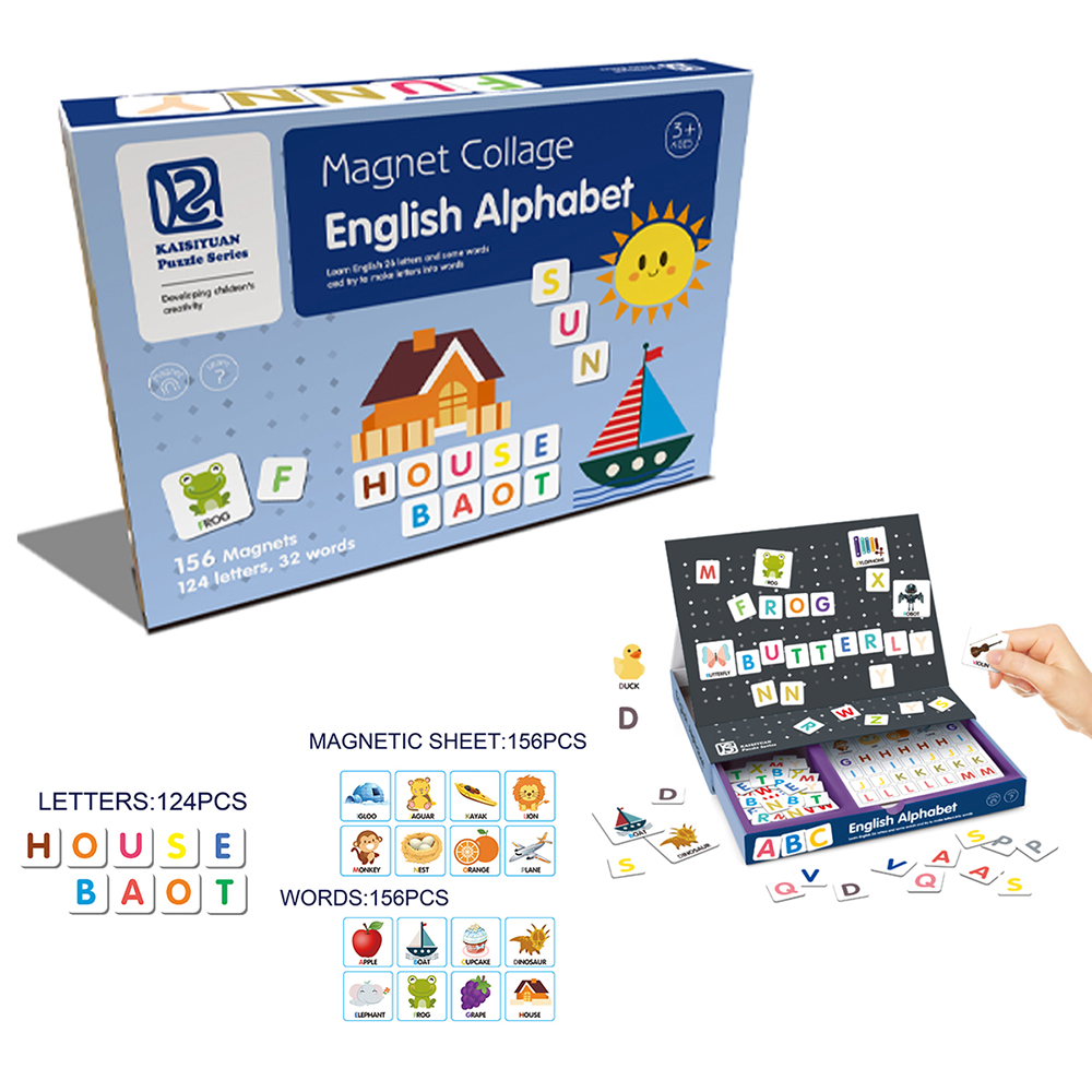 DIY Educational Kids' Creative Magnetic Collage Playset - Alphabet
