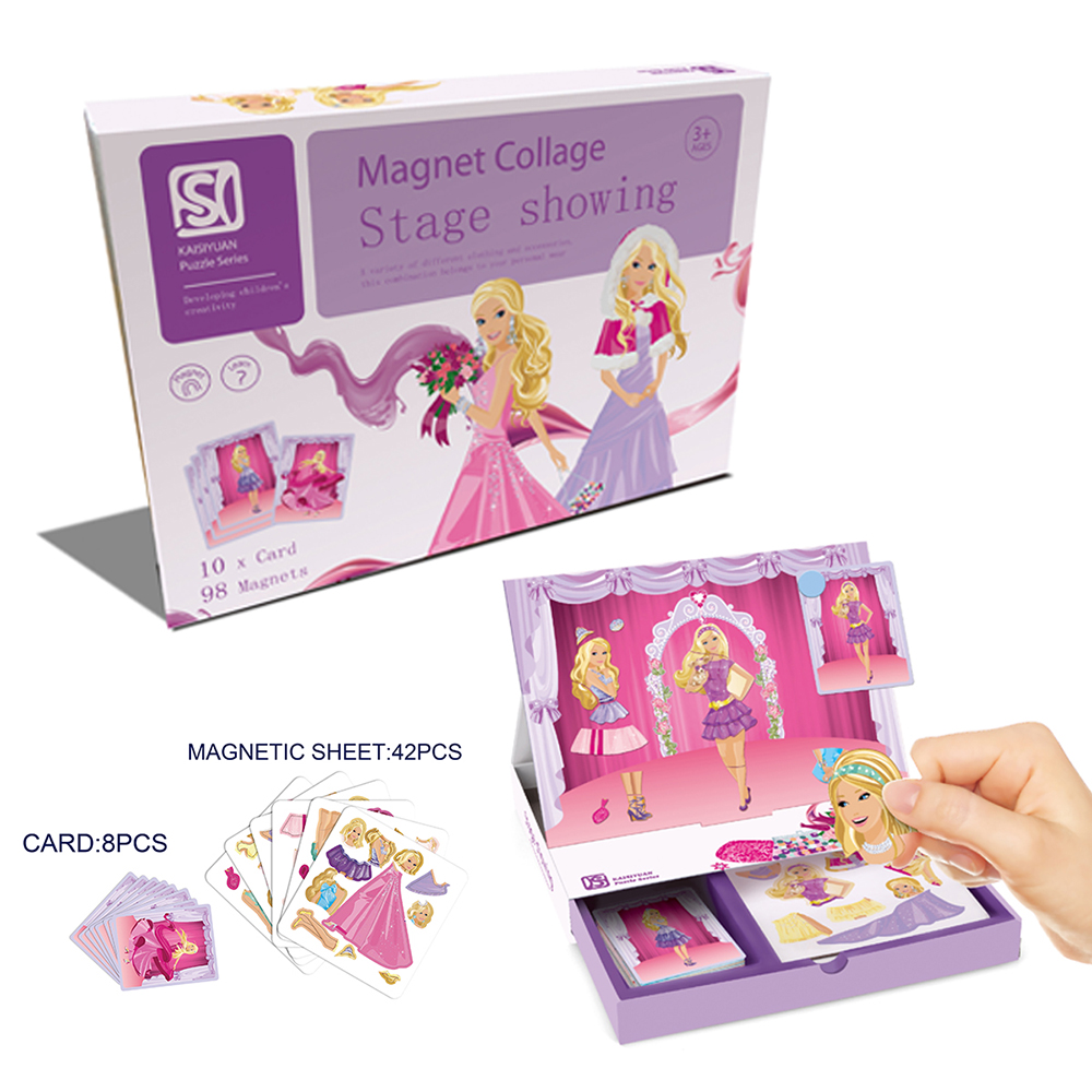 DIY Educational Kids' Creative Magnetic Collage Playset - Stage Showing