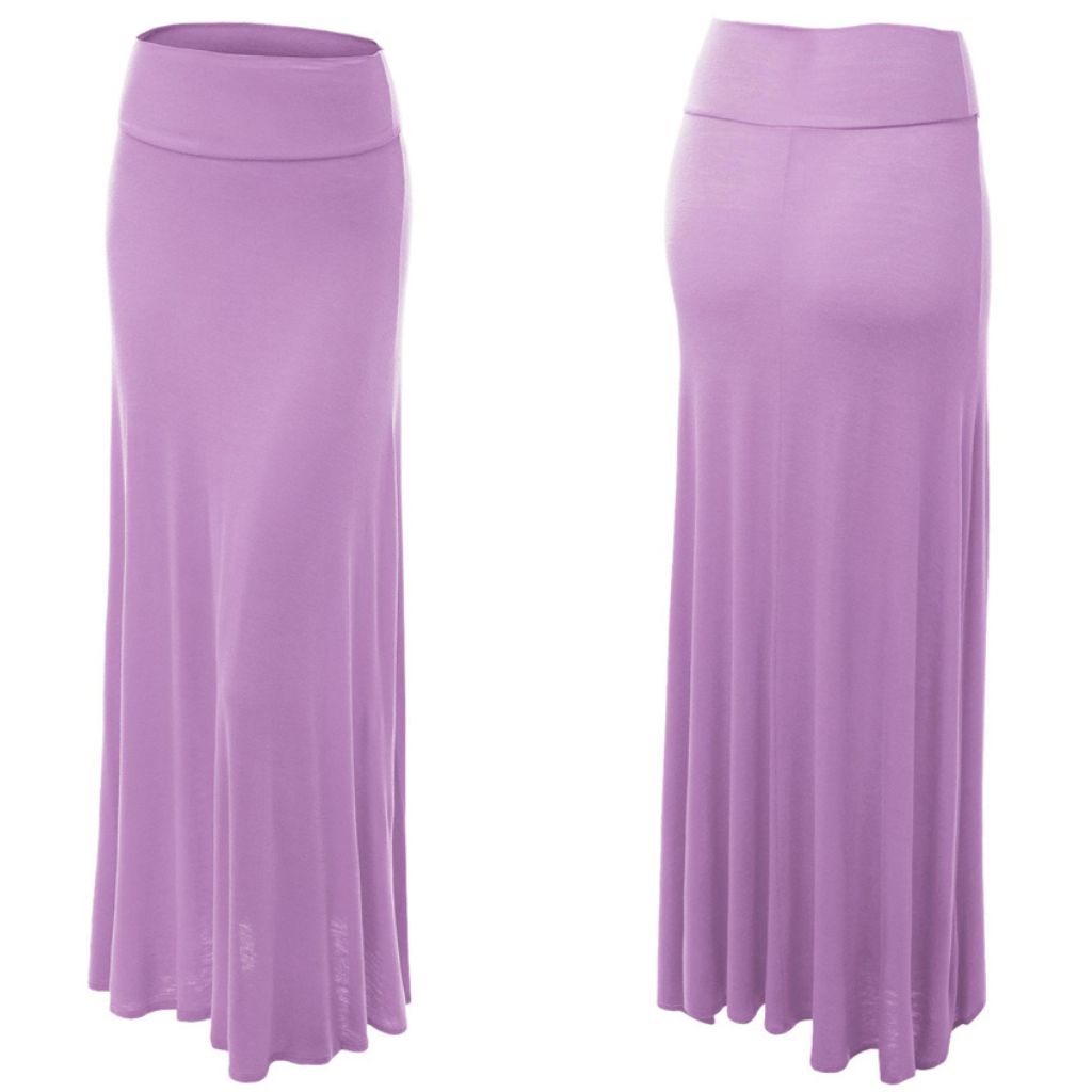 Women's Fold-over Maxi Skirt - 2X-Large - Lilac