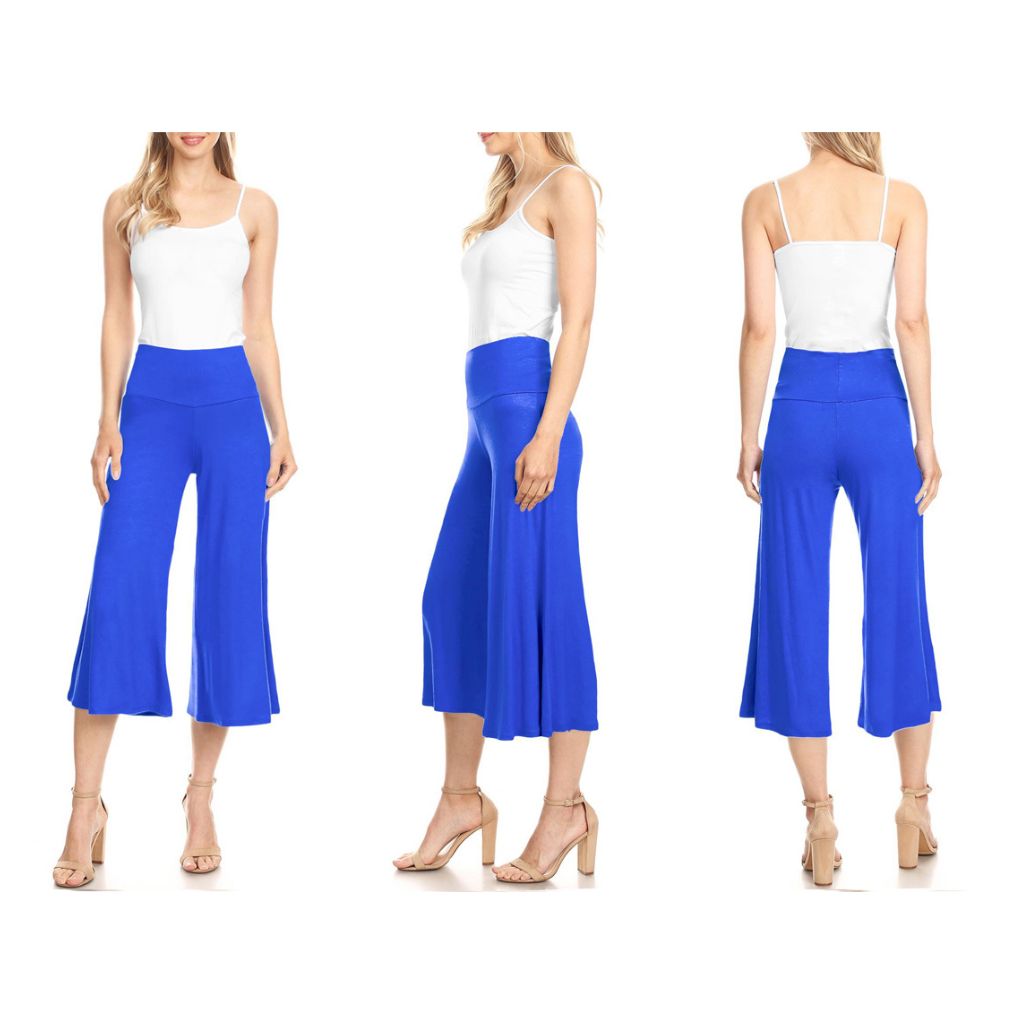 Cropped Wide-Leg Lounge Pants - X-Large - Royal Brite
