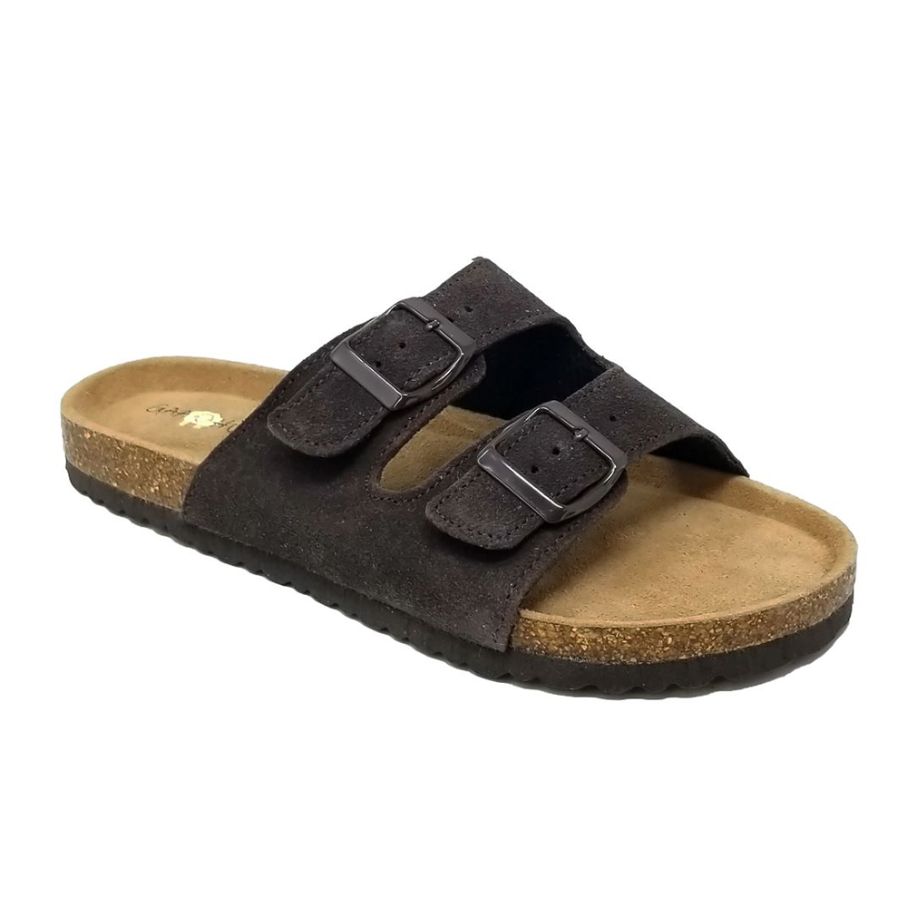 GaaHuu&trade; Women's Genuine Leather 2-Strap Footbed Sandal - 11 - Brown