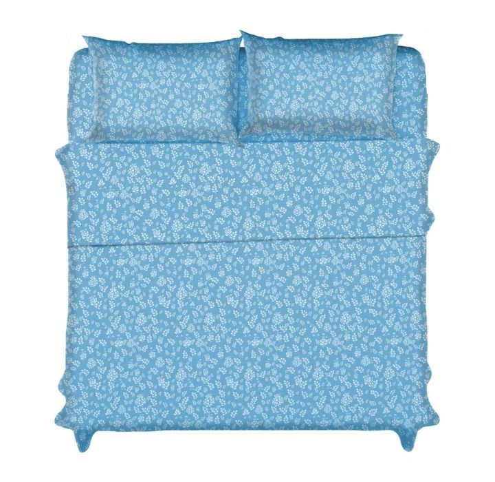 4-Piece Microfiber Floral Sheet Set, Deep Pocket, Ultra-Soft Bedding - 4-PIECE FLORAL QUEEN BLUE