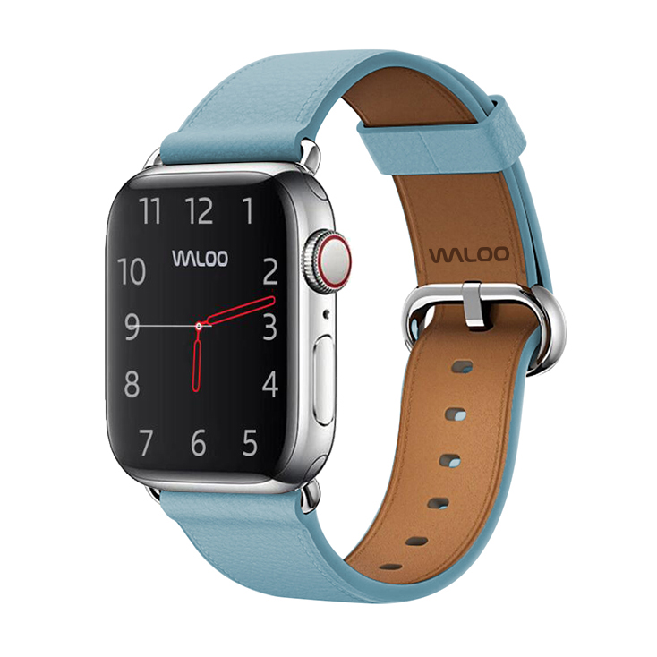 Photos - Watch Strap Waloo Waloo® Classic Leather Band for Apple Watch Series 1-7 - AQUA 42/44/