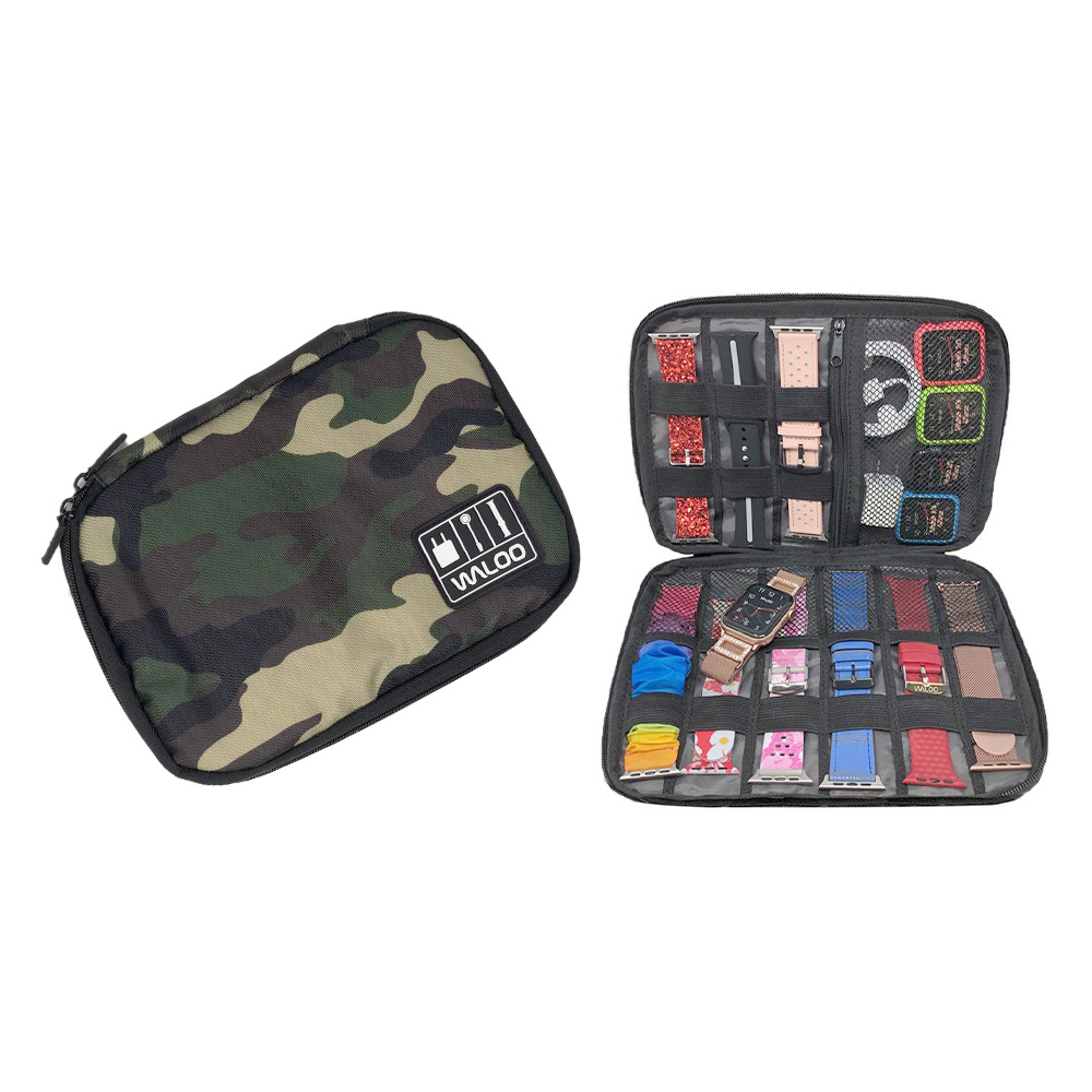 Smartwatch Band CaseHolder  Cable Organizer   Camo Green