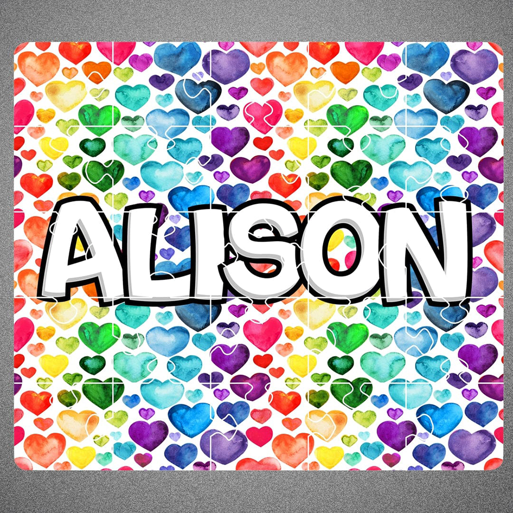 Personalized Name Puzzle - Hearts Galore