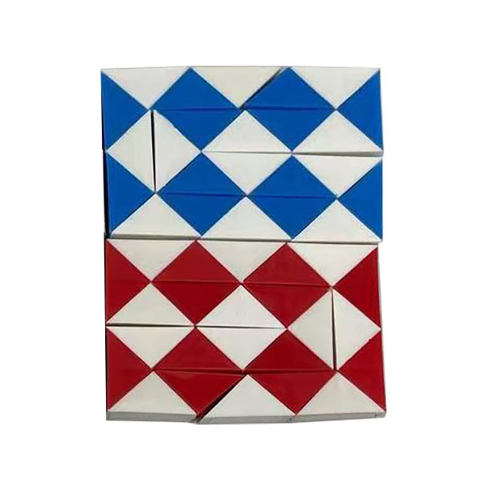 Ultra Mini Fidget Snake Cube Twist Puzzles (2-Pack) - Red/Blue