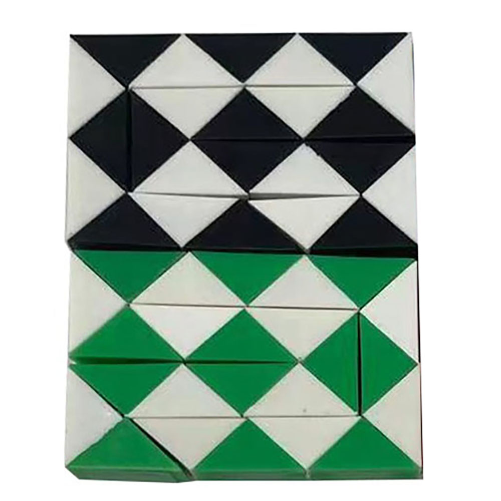 Ultra Mini Fidget Snake Cube Twist Puzzles (2-Pack) - Black/Green