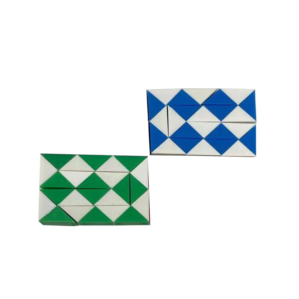 Ultra Mini Fidget Snake Cube Twist Puzzles (2-Pack) - Blue/Green