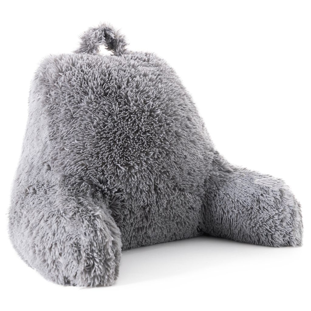 Cheer Collection® Shaggy Hair TV and Reading Pillow - Silver