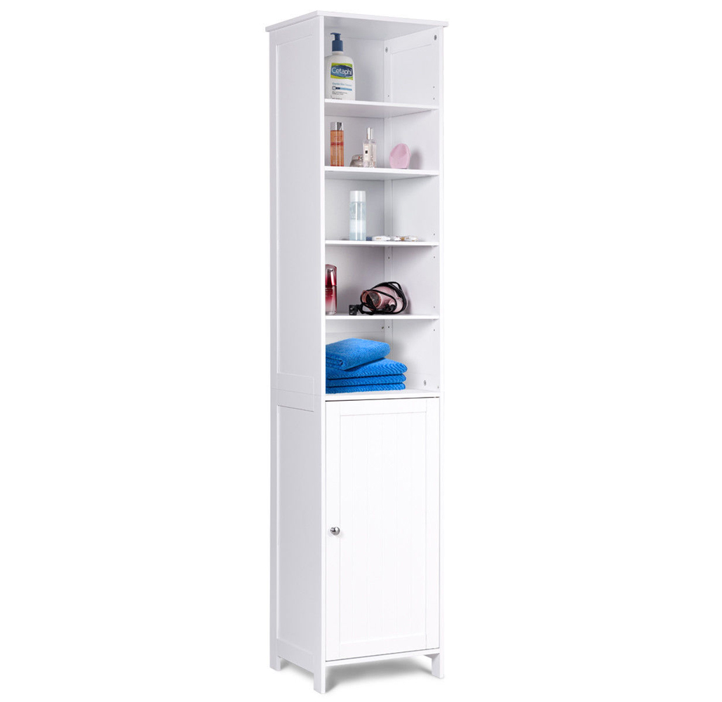 72-inch Freestanding Storage Cabinet with 5 Shelves - White