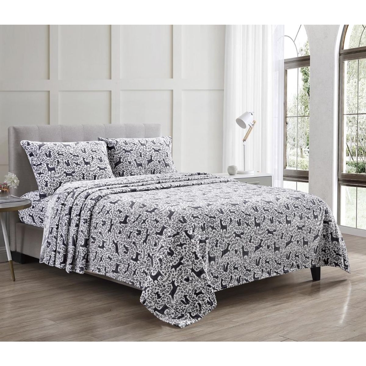 Noble House&trade; Kansas Fitted Sheet and Pillowcase Set - QUEEN-Kansas-Sheet Set-DEER GRAY