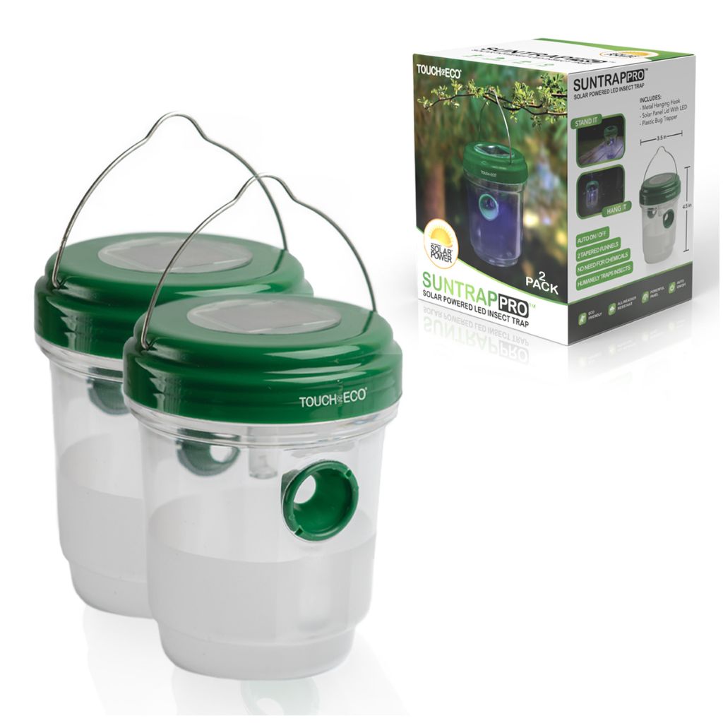 Suntrap Pro Eco-Friendly Solar Powered LED Mosquito & Insect Trap - 2 Pack