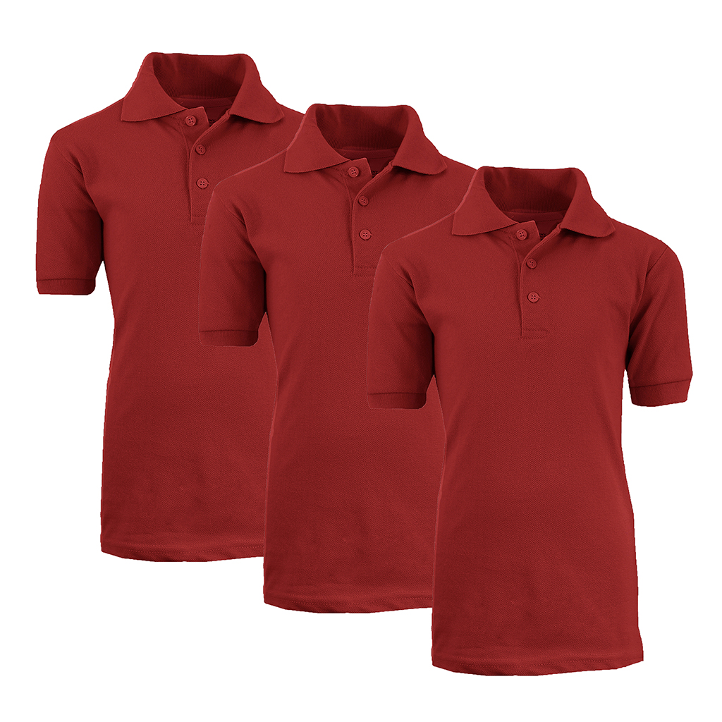 Boys' School Uniform Polo (3-Pack) - XBE-87-BG-BG-BG/18