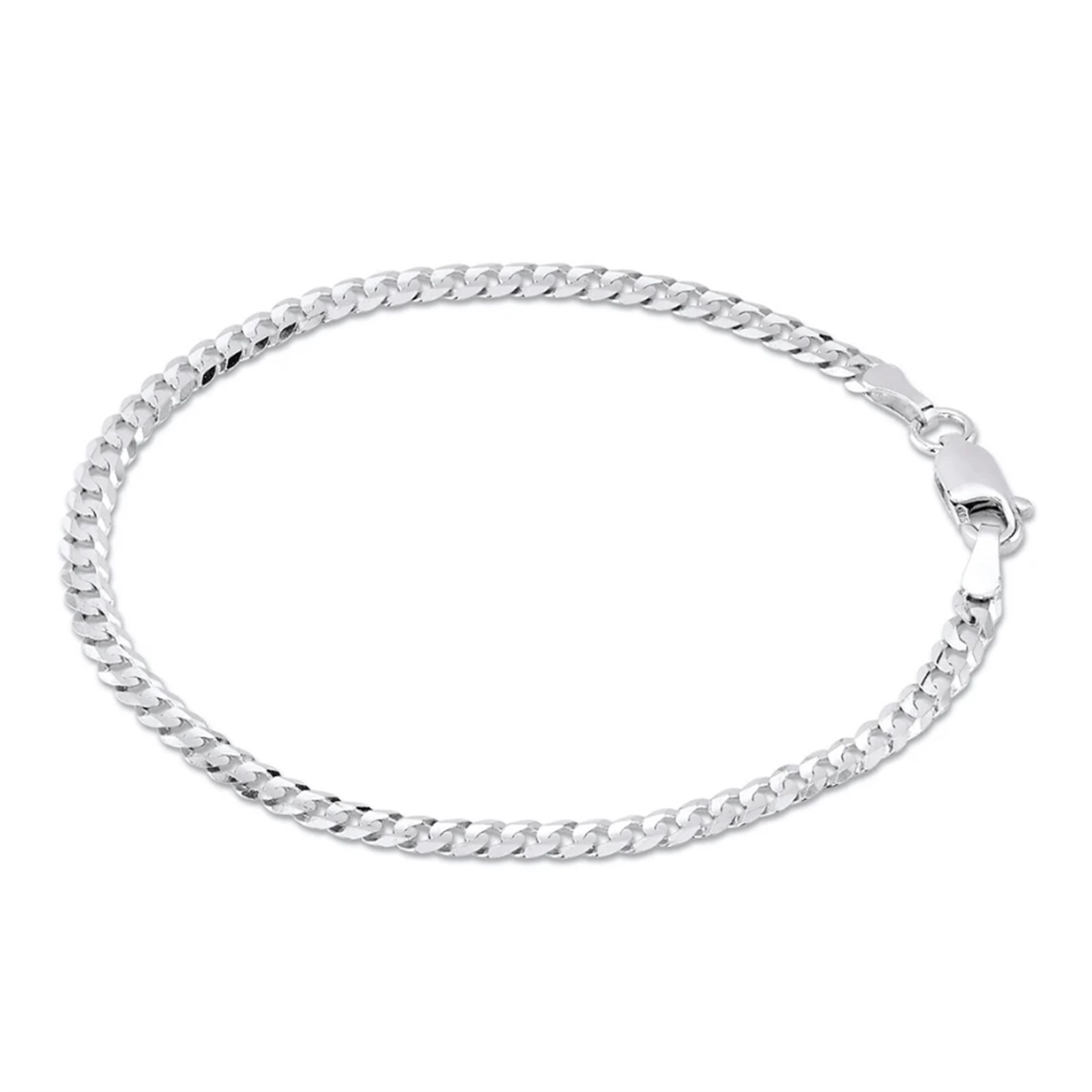 14K Gold Plated Cuban Curb Link Anklet - White Cuban