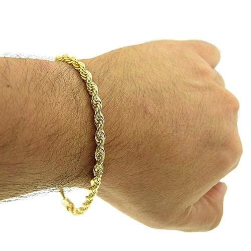 14K White or Yellow Gold Plated Bracelet  Yellow Rope Bracelet