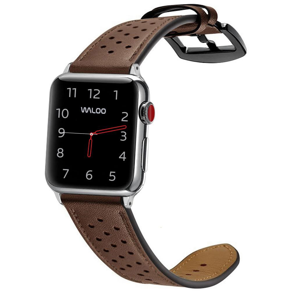 Waloo Breathable Leather Band for Apple Watch - 38/40/41mm-Brown