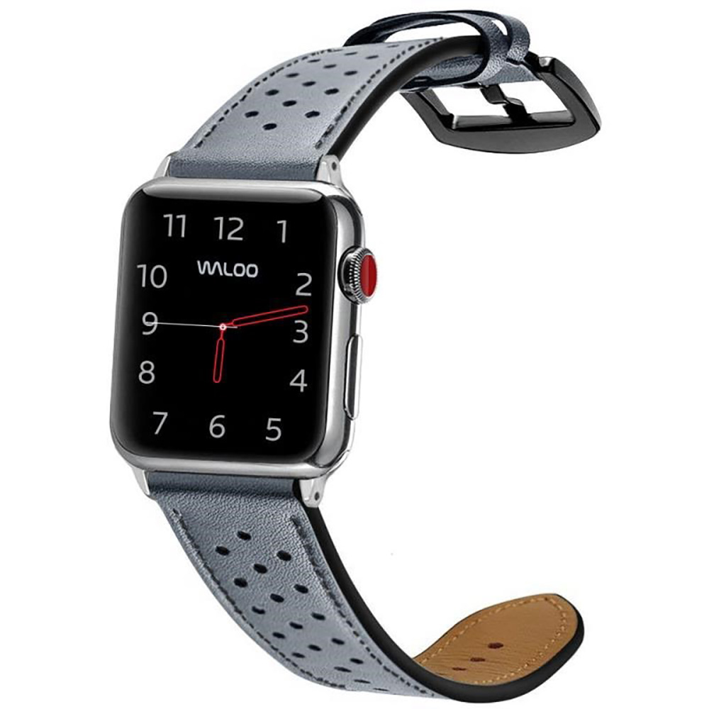 Waloo Breathable Leather Band for Apple Watch - 38/40/41mm-Grey