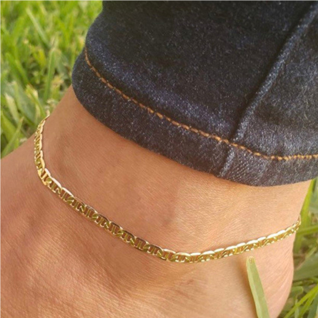 14K White or Yellow GoldPlated Anklet  Gold Mariner