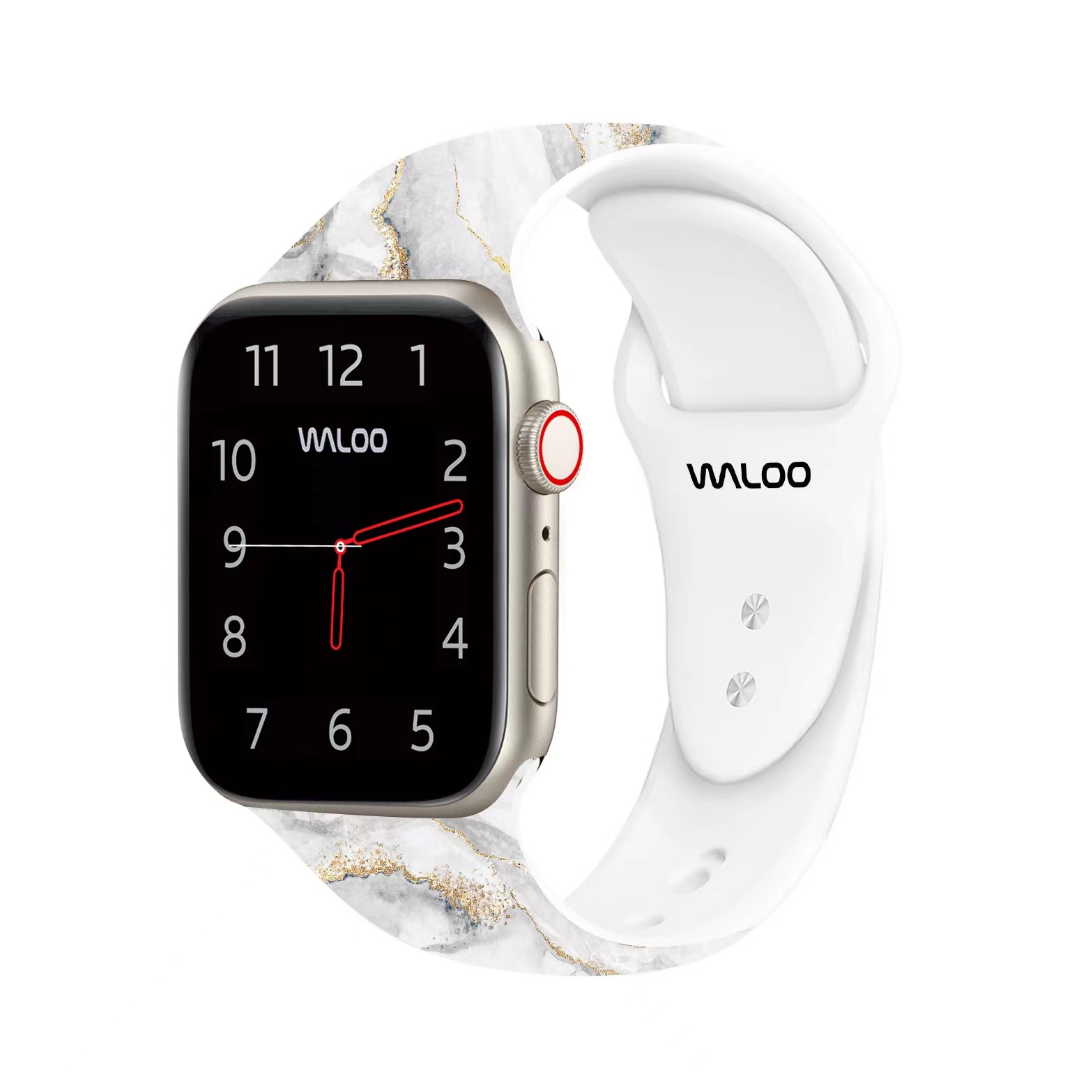 Photos - Watch Strap Waloo Waloo Soft Silicone Marble Pattern Replacement Band for Apple Watch