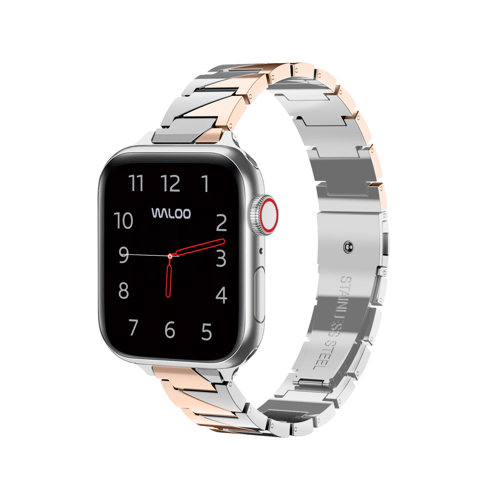 TwoTone Metal Bands for Apple Watch SilverRose Gold 384041MM