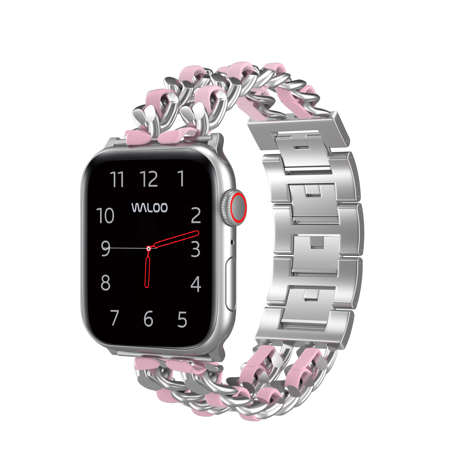 Looped Leather Band for Apple Watch  384041MM  SilverPink
