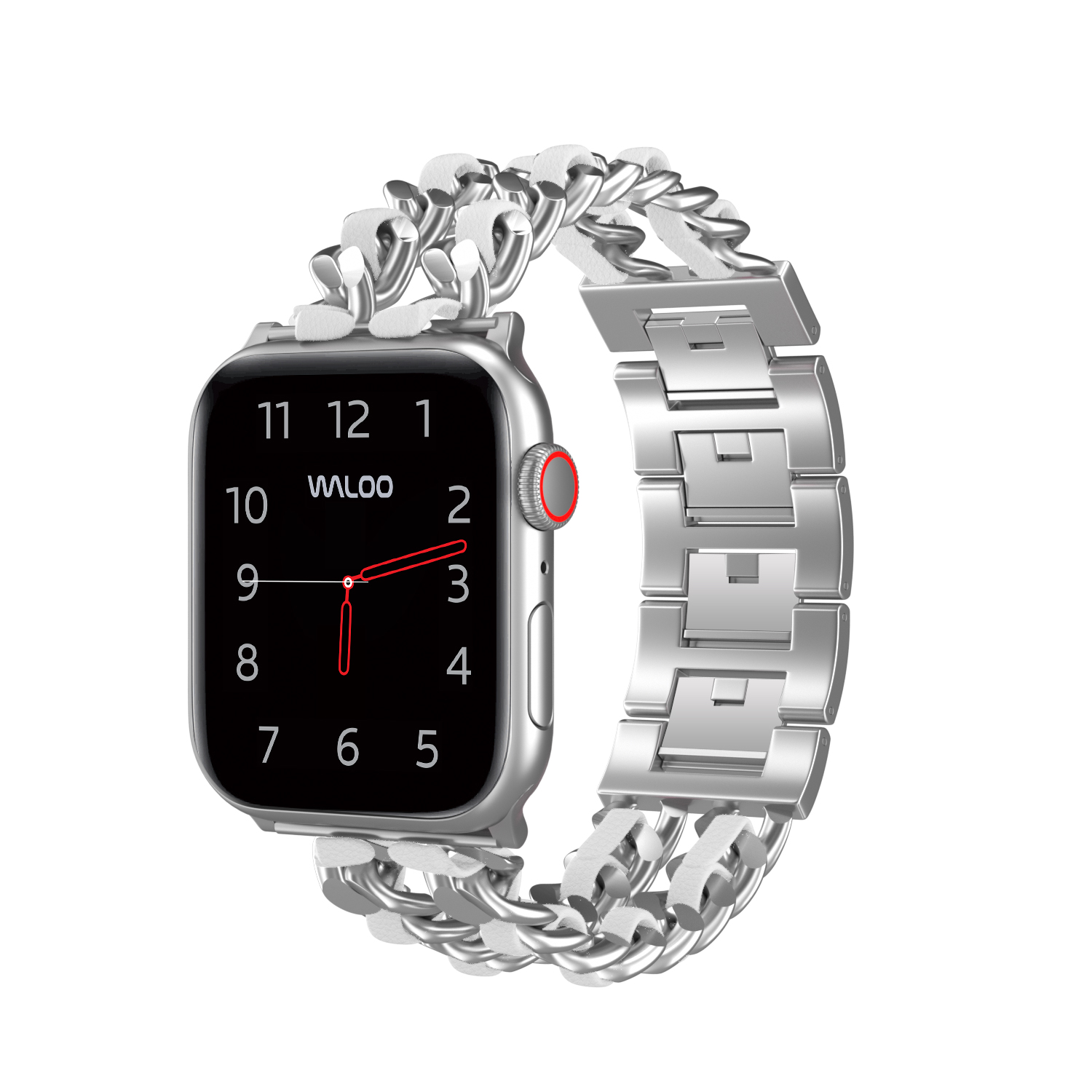 Looped Leather Band for Apple Watch  384041MM  SilverWhite