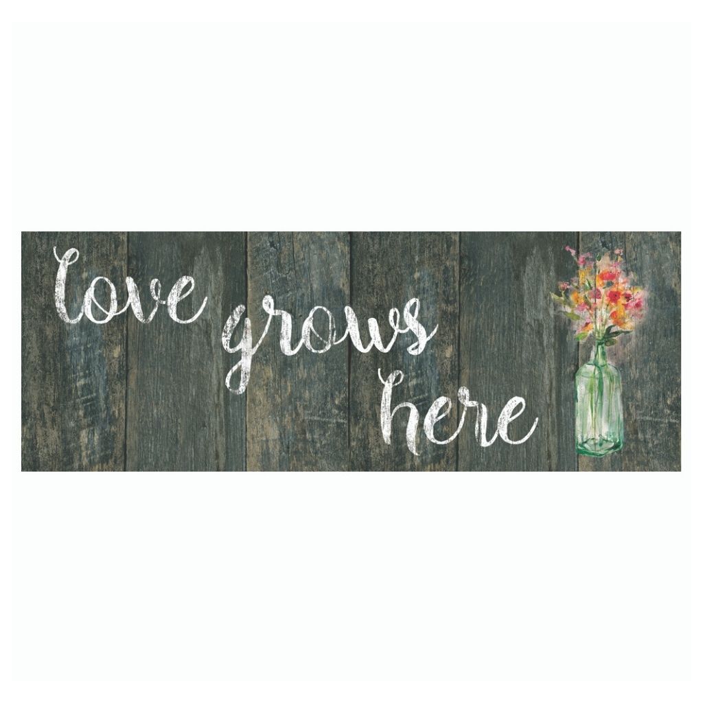 20 x 55-Inch Anti-Fatigue Kitchen Mat - Love Grows Here