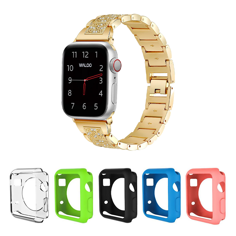 Rhinestone Pattern Band  5Count Gel Case for All Apple Watch Series  RhinestoneGelPack44mmYG