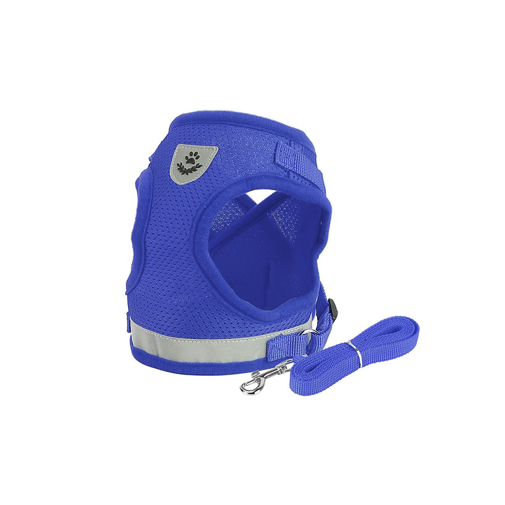 PetLuv™ Mesh Harness Dog Leash Set - PetLuv Mesh Harness Dog Leash Set BLU L