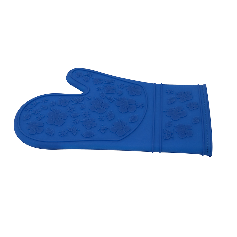Le Chef™ Ultra-Flex Silicone Kitchen Oven Mitts (Set of 2) - Blue Floral