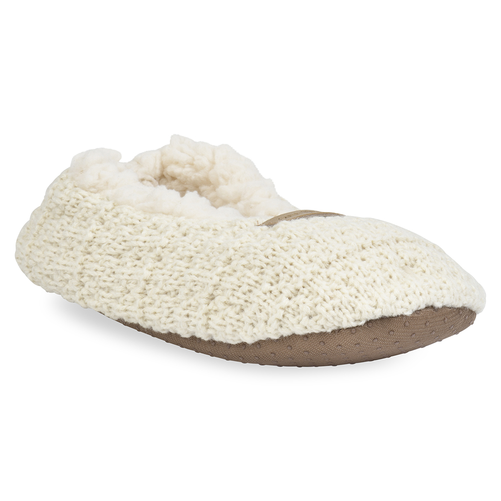 GaaHuu Women's Textured Knit Ballerina Slippers - oatmeal