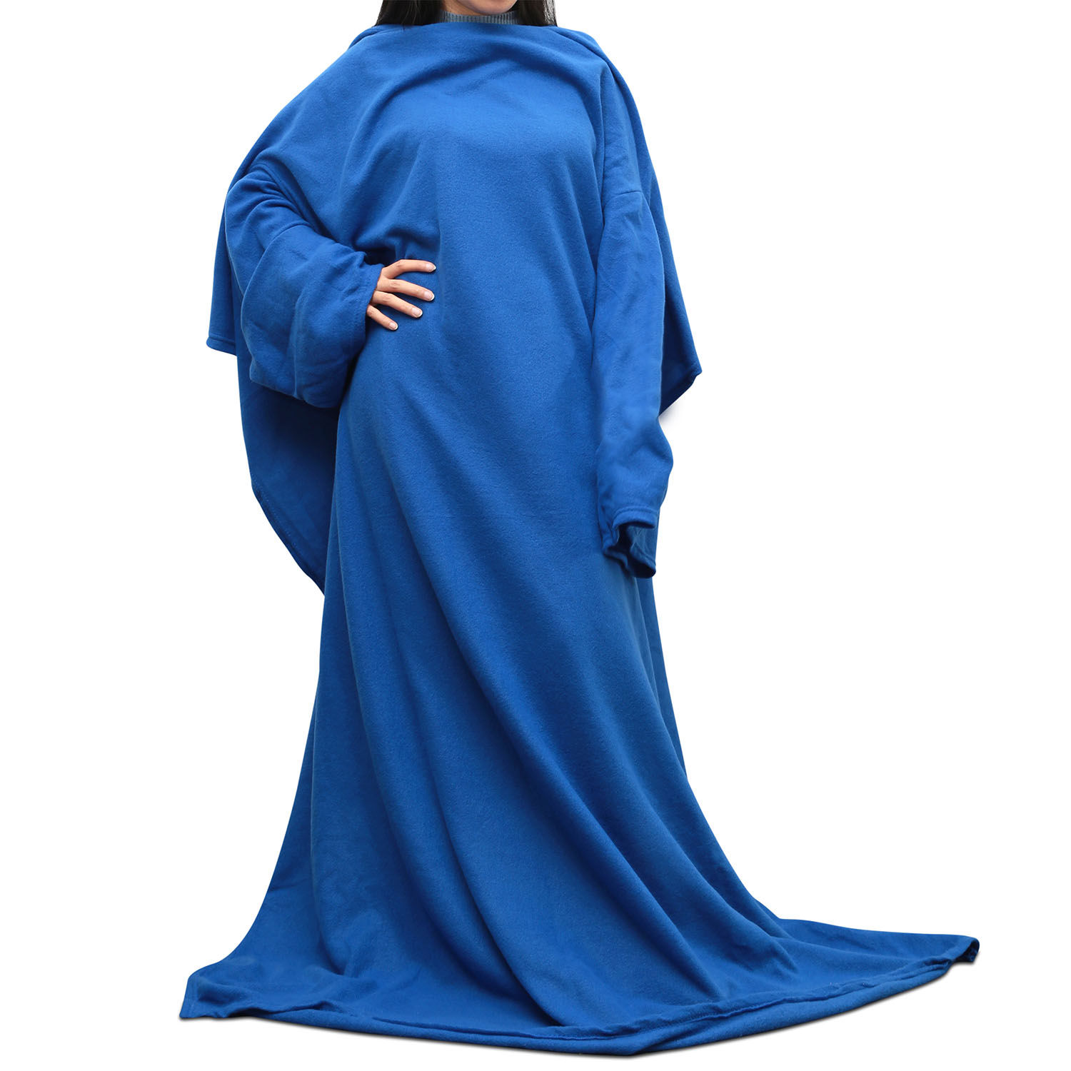 Wearable Fleece Blanket with Sleeves - iMounTEK Wearable Fleece Blanket BLU