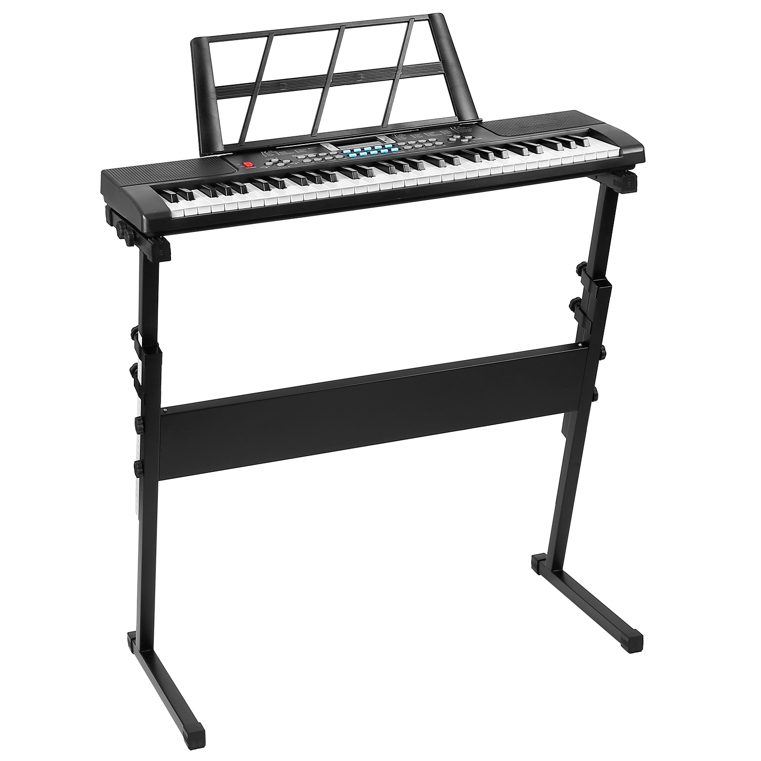 iMounTEK 61-Key Kids Electronic Keyboard Piano Set with Stand and Microphone Black