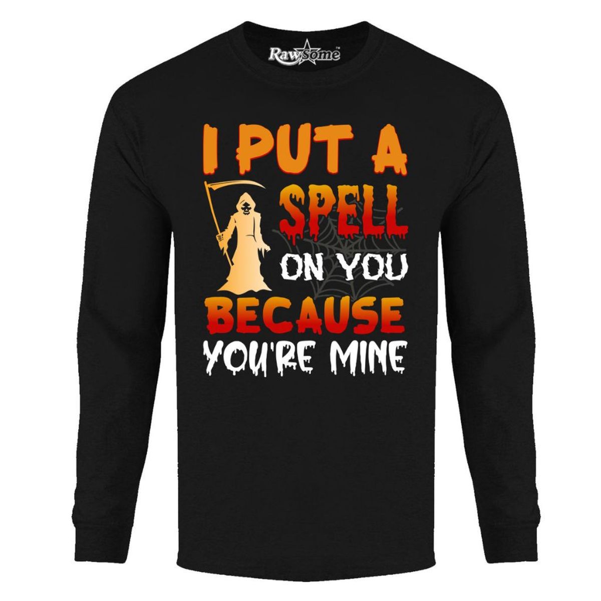Men's Creepy Halloween Long Sleeve Shirt - Medium - I Put a Spell on You