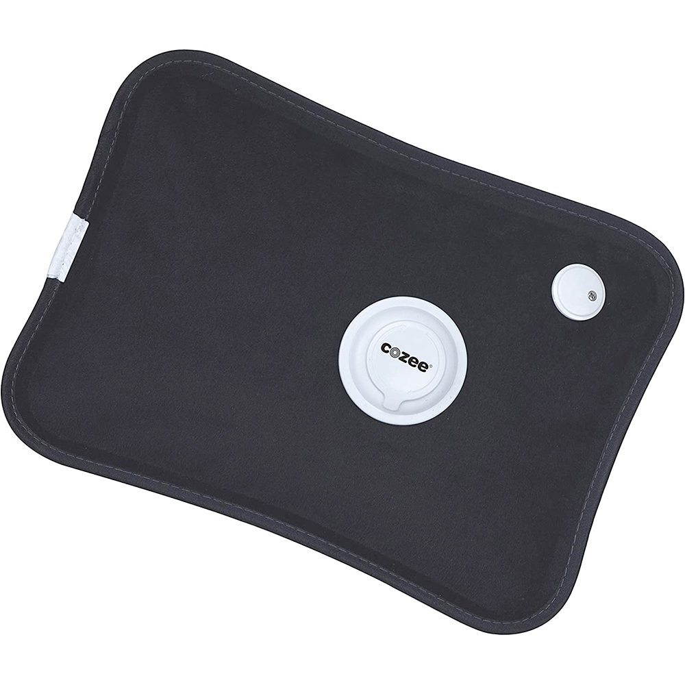 Cozee&reg; Rechargeable Hot Water Bottle for Pain Relief & Staying Warm - CozeeWaterBottle-Black