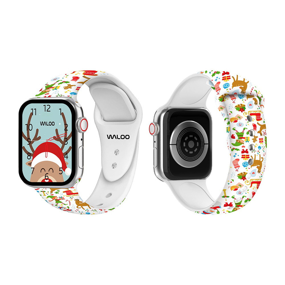 Christmas/Holiday Fun Themed Apple Watch Bands - Cream Reindeer 38/40/41 MM