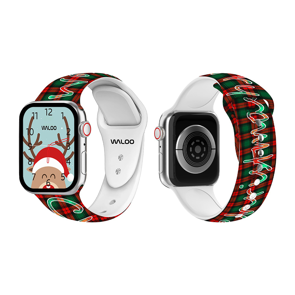 ChristmasHoliday Fun Themed Apple Watch Bands  Plaid Merry Christmas 384041 MM