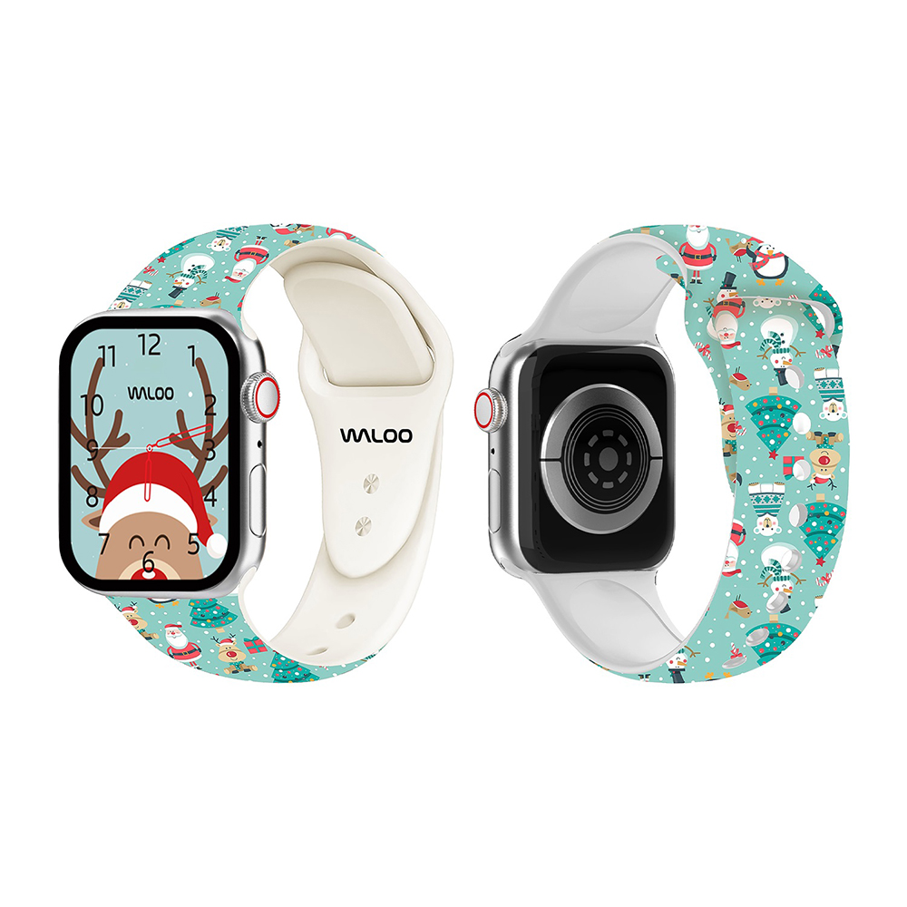 ChristmasHoliday Fun Themed Apple Watch Bands  Teal Snowman 384041 MM