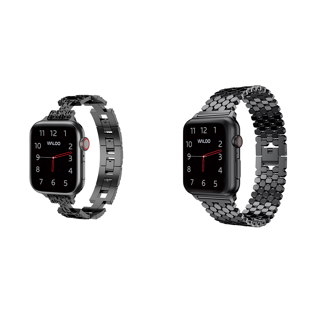 Honeycomb  PebbleStyle Apple Watch Band 2Pack  38mmBlackBlack
