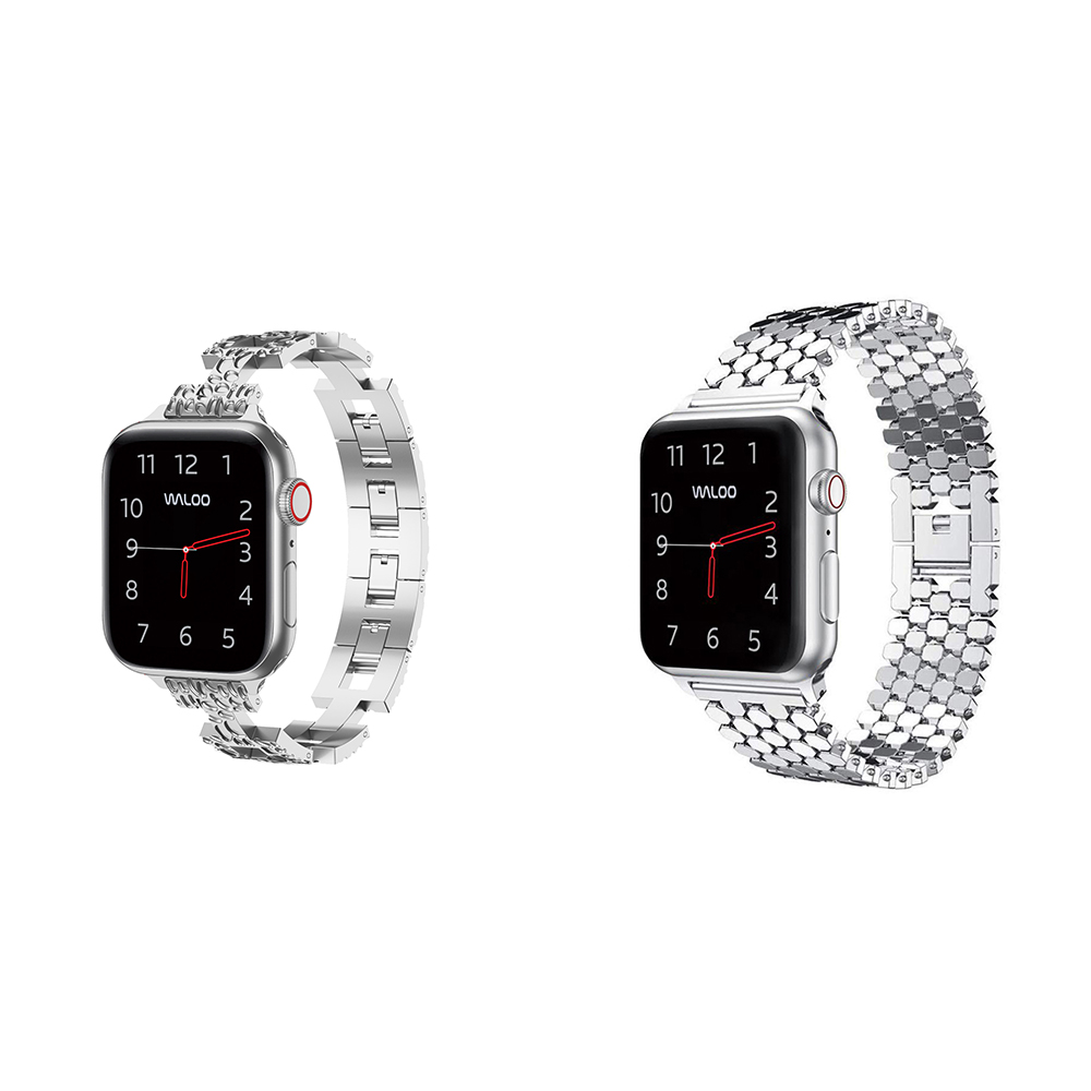 Honeycomb- & Pebble-Style Apple Watch Band (2-Pack) - 38mmSilver/Silver