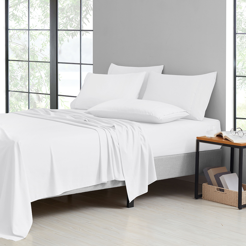 2,000-TC Bamboo Blend 6-Piece Sheet Set with Deep Pockets - Twin - White