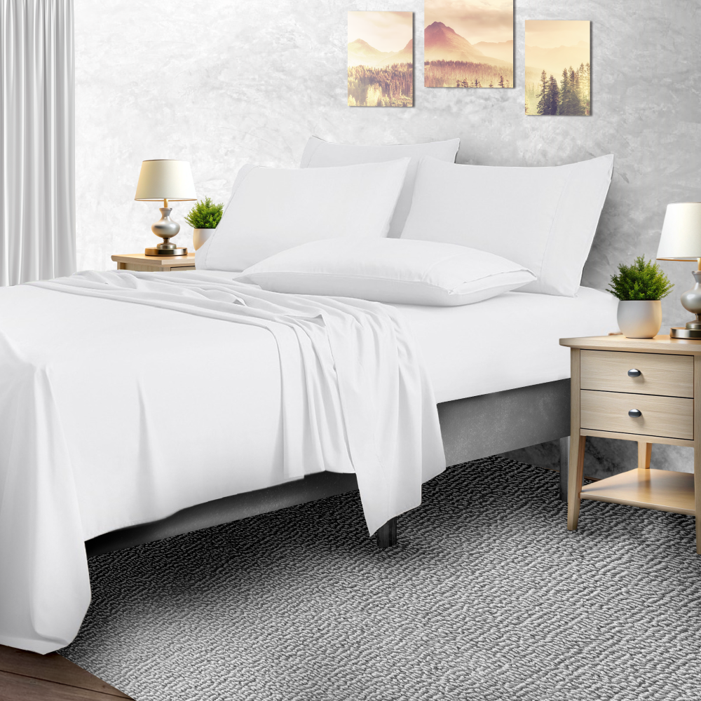 2,000-TC Bamboo Blend 6-Piece Sheet Set with Deep Pockets - Queen - White